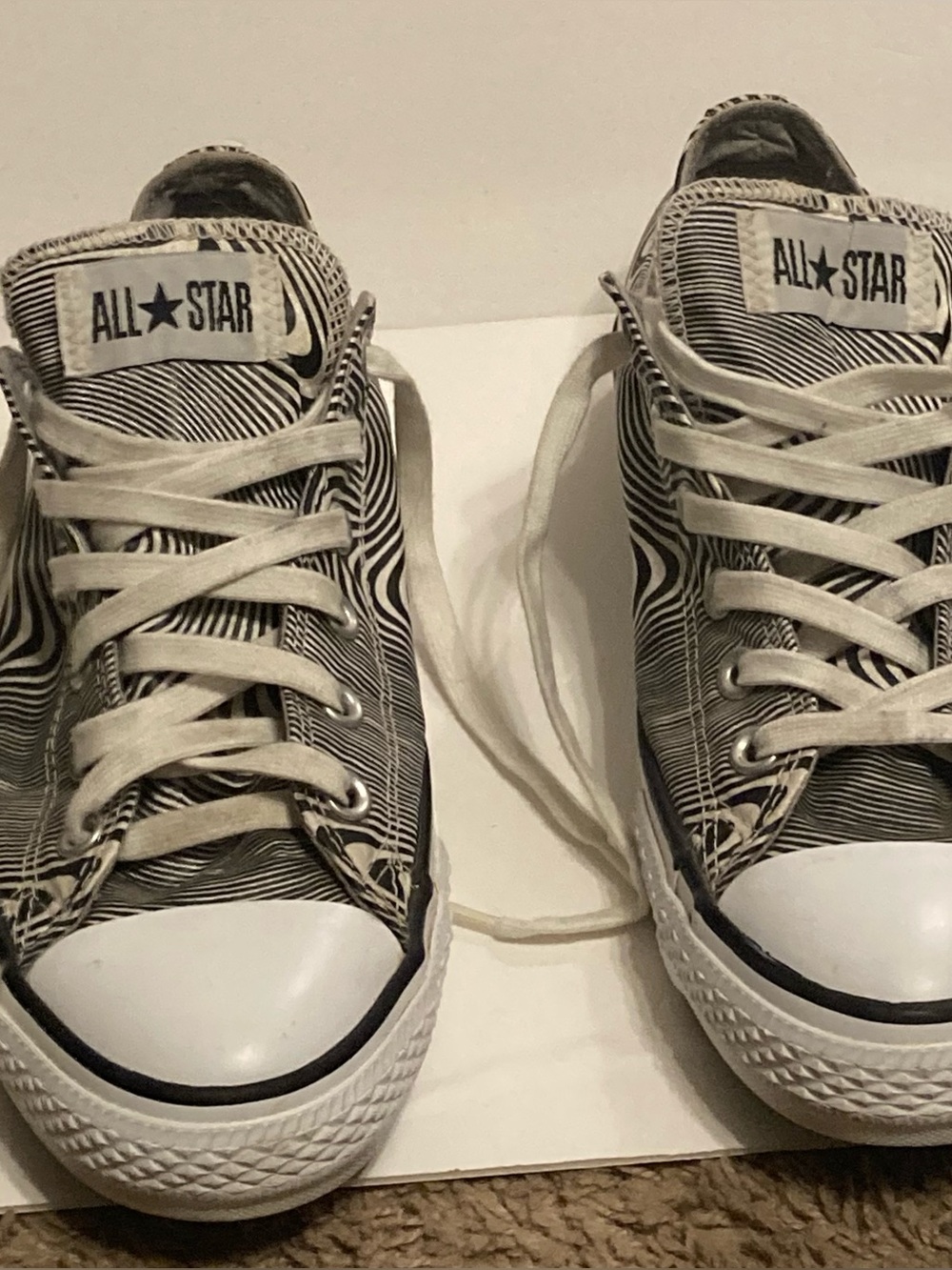 Converse All Star Zebra Print Optical Swirl Low Top Sneakers Men’s 8 Women’s 10